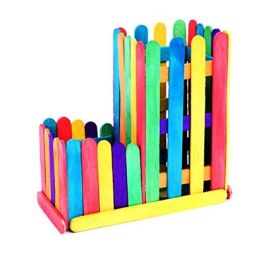 Vibrant PAXCOO 100 Colored Wood Craft Sticks for Everyone