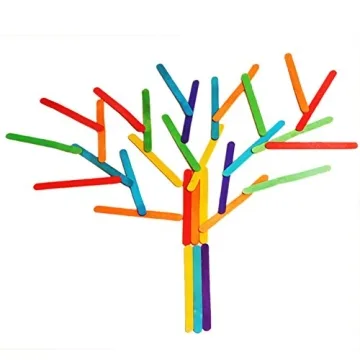 Vibrant PAXCOO 100 Colored Wood Craft Sticks for Everyone