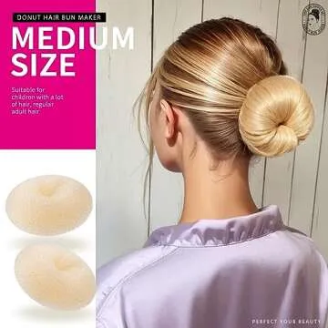 Teenitor Donut Bun Maker Set - Hair Bun Ring with 5 Bands, 20 Bobby Pins & 7 Chignons (2 Small, 2 Medium, 1 Large, 1 Extra-Large) for Hairstyles in Beige