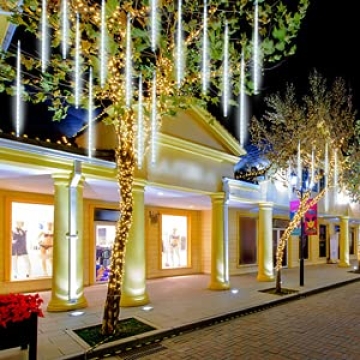 JJGoo Meteor Shower Rain Lights: 10 Tube 240 LEDs