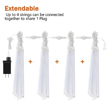 JJGoo Meteor Shower Rain Lights: 10 Tube 240 LEDs