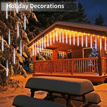 JJGoo Meteor Shower Rain Lights: 10 Tube 240 LEDs