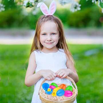 TUPARKA 36Pcs Easter Eggs with 36Pcs Easter Chicks Mini Fully Chenille Easter Chicks Easter Basket Stuffers for Easter Party Favors, Easter Egg Hunt（for Age 3+）