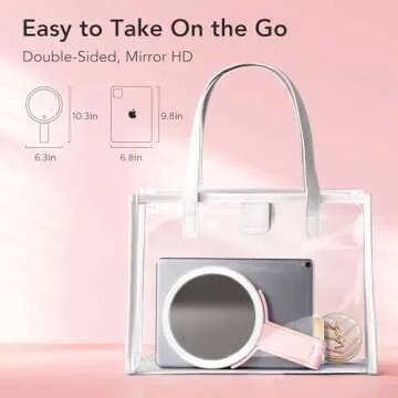 LitBear Travel Makeup Mirror with Rechargeable Lights
