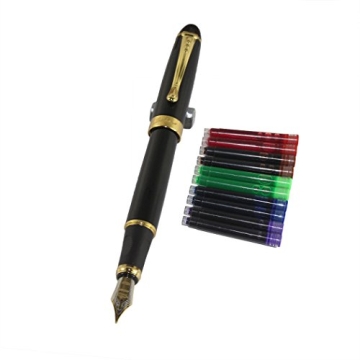 Gullor Jinhao 450 Fountain Pen - Stylish Black with 5 Ink Colors