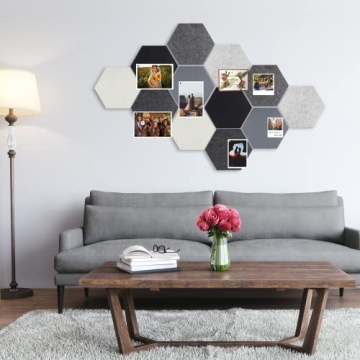 Tikea Hexagon Felt Bulletin Board Set for Stylish Displays