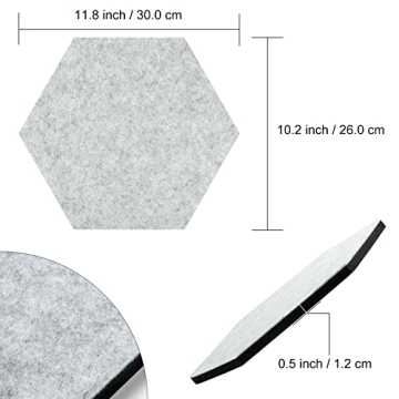 Tikea Hexagon Felt Bulletin Board Set for Stylish Displays