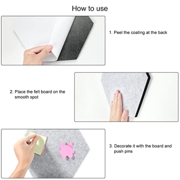 Tikea Hexagon Felt Bulletin Board Set for Stylish Displays