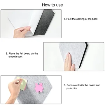 Tikea Hexagon Felt Bulletin Board Set for Stylish Displays