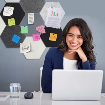 Tikea Hexagon Felt Bulletin Board Set for Stylish Displays