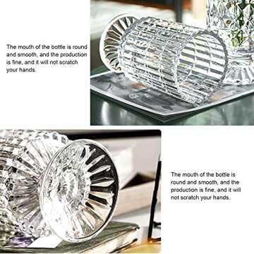 Glass Vase, Embossed Big Base Vase, Flower Vase Decorative for Home Office Wedding Holiday Party Celebrate. Hydroponic Green Plant Vase