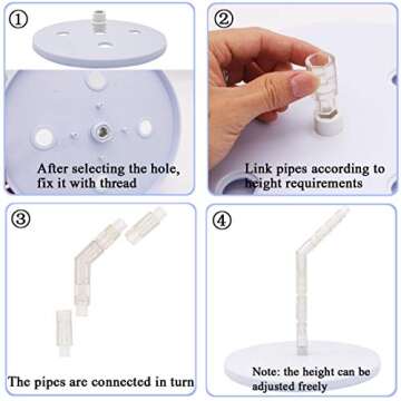 2-in-1 Upgrade Cake Support Kit Antigravity Cake Pouring Ice Cream Cone Support Reusable Cake Structure Frame DIY Cake Stand Handmade Cake Decoration for Baby Shower Graduation Birthday Wedding Party