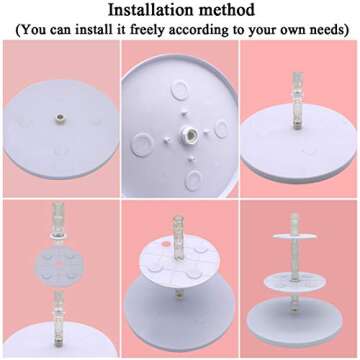 2-in-1 Upgrade Cake Support Kit Antigravity Cake Pouring Ice Cream Cone Support Reusable Cake Structure Frame DIY Cake Stand Handmade Cake Decoration for Baby Shower Graduation Birthday Wedding Party