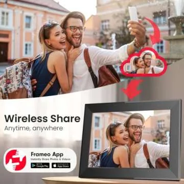 Skyrhyme 10.1 Inch Digital Picture Frame with 32GB Storage, Frameo WiFi Digital Photo Frame, 1280 * 800 IPS Touch Screen, Auto-Rotate Slideshow, Easy to Share Photo/Video via Free App