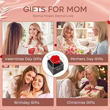 Gifts for Mom Preserved Flowers Real Red Rose Gifts for Mom Birthday Gifts for Mom from Daughter Son I Love You Mom Gifts for Mothers Day Valentines Christmas
