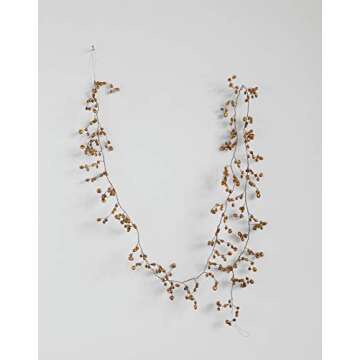 Creative Co-Op Gold Beaded Leaf Garland - 72" Long
