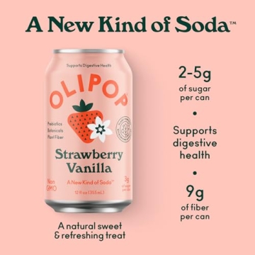 Olipop Strawberry Vanilla Prebiotic Soda - Delicious & Healthy