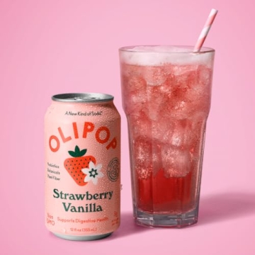 Olipop Strawberry Vanilla Prebiotic Soda - Delicious & Healthy