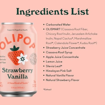 Olipop Strawberry Vanilla Prebiotic Soda - Delicious & Healthy