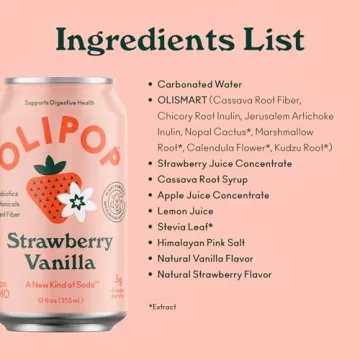 Olipop Strawberry Vanilla Prebiotic Soda - Delicious & Healthy