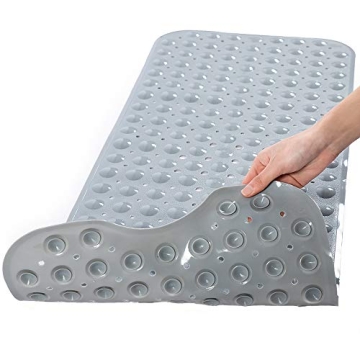 Non-Slip TreeBud Bathtub Mat 39 x 16 Inch Durable Gray
