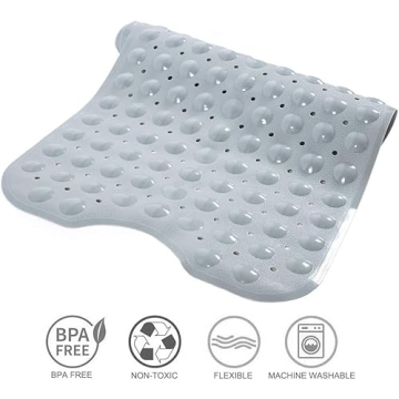 Non-Slip TreeBud Bathtub Mat 39 x 16 Inch Durable Gray