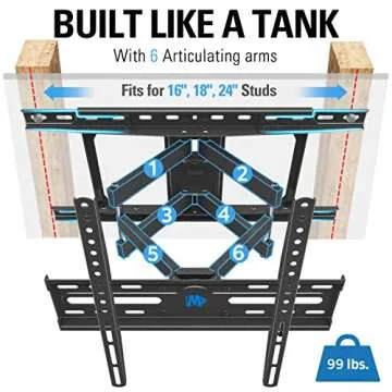 Mounting Dream TV Mount Full Motion TV Wall Mount for Most 32-65 Inch Flat Screen TV, Wall Mount TV ...