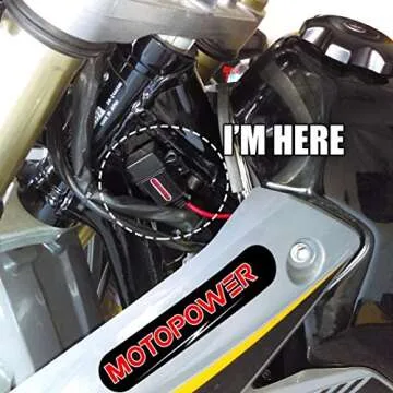 MOTOPOWER MP0609A 3.1Amp Motorcycle USB Port Kit SAE to USB Adapter On Motorcycle