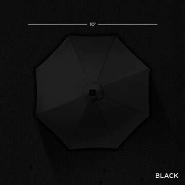 10ft Solar LED Lighted Patio Umbrella with Tilt Adjustment