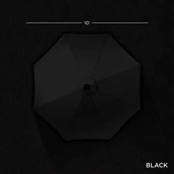 10ft Solar LED Lighted Patio Umbrella with Tilt Adjustment