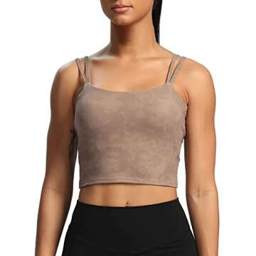 Aoxjox Women's Padded Backless Yoga Crop Tank Top