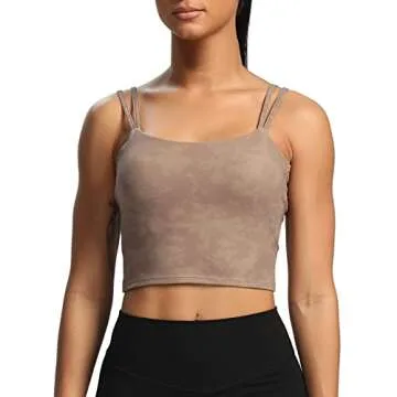 Aoxjox Women's Padded Backless Yoga Crop Tank Top
