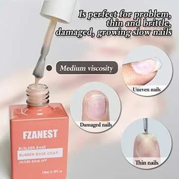 FZANEST Rubber Base Gel - Strong & Natural Nail Polish