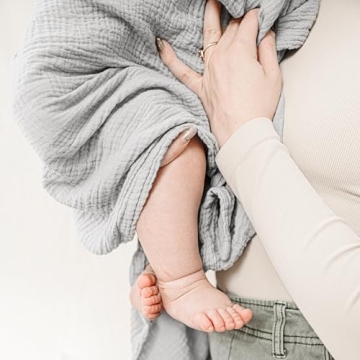 Soft Konssy Muslin Swaddle Blankets, 2 Pack, 47 x 47"