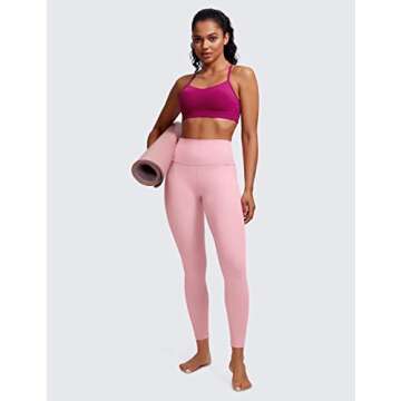 CRZ YOGA Butterluxe Womens Y Back Sports Bra - Padded Racerback Low Impact Spaghetti Thin Strap Workout Yoga Top Magenta Purple Small