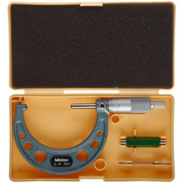 Mitutoyo 115-153 Spherical Face Micrometer, Ratchet Stop, 0-1" Range, 0.0001" Graduation, +/-0.00015...