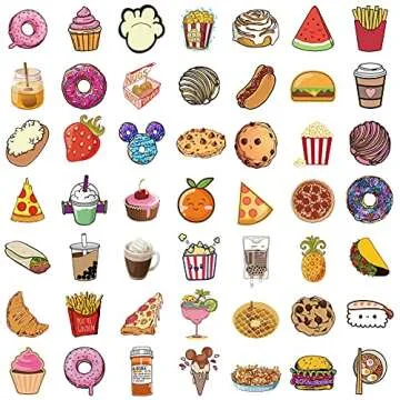 150PCS Cute Food Stickers, Vsco Laptop Stickers for Water Bottles, Waterproof Decal for Teens and Adults, Trendy Vinyl Stickers for Laptops, Computers, Notebook, Phone Case