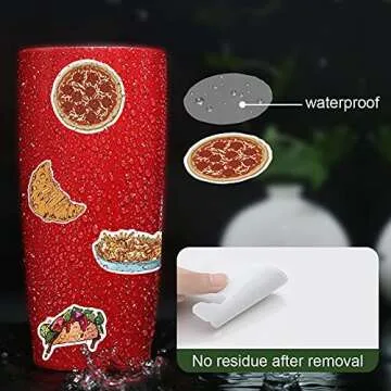 150PCS Cute Food Stickers, Vsco Laptop Stickers for Water Bottles, Waterproof Decal for Teens and Adults, Trendy Vinyl Stickers for Laptops, Computers, Notebook, Phone Case