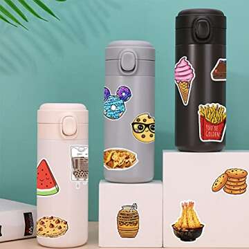 150PCS Cute Food Stickers, Vsco Laptop Stickers for Water Bottles, Waterproof Decal for Teens and Adults, Trendy Vinyl Stickers for Laptops, Computers, Notebook, Phone Case
