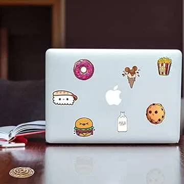 150PCS Cute Food Stickers, Vsco Laptop Stickers for Water Bottles, Waterproof Decal for Teens and Adults, Trendy Vinyl Stickers for Laptops, Computers, Notebook, Phone Case
