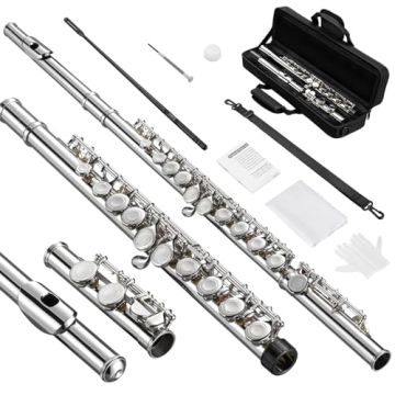 POGOLAB Nickel Plated Flute - Perfect for Aspiring Musicians