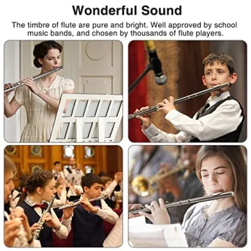 Quality POGOLAB Nickel Plated Flute for Beginners & Players