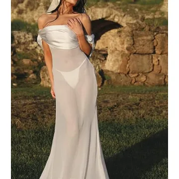 Sexy See Through Mesh Patchwork Maxi Dress for Women