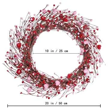 J'FLORU Valentine’s Day Wreaths for Front Door 20 Inch Valentine’s Day Wreath Valentines Wreath ...