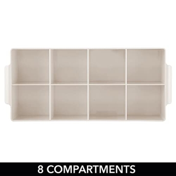 mDesign Makeup Organizer - Cream/Beige, 8 Compartments