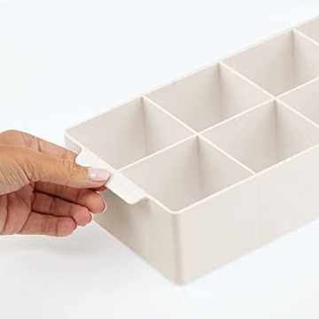 mDesign Makeup Organizer - Cream/Beige, 8 Compartments