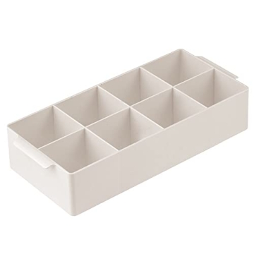 mDesign Makeup Organizer - Cream/Beige, 8 Compartments