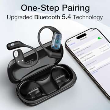TOUGH ON Open Ear Headphones OpenPro Earbuds- Bluetooth 5.4 Wireless Earbuds with Earhooks, Lightweight & Soft, 32H Playtime, Dual Mic Clear Call, IPX5 Sweat Resistant for Running Walking Workout