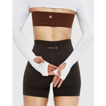 NEWVISISTER NVS Women Long Sleeve Bolero Open Front Workout Cropped Shirts Yoga Sports Shrug, White, Small