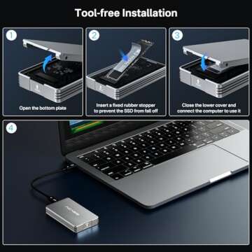 ACASIS 40Gbps M.2 NVMe SSD Enclosure with Tool Free Installation for Thunderbolt Compatibility